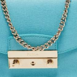 Pre Owned حقيبة كروس فورلا ميتروبوليس جلد فيروزي بسلسلة صغيرة