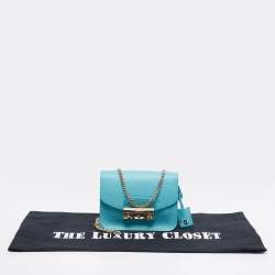 Pre Owned حقيبة كروس فورلا ميتروبوليس جلد فيروزي بسلسلة صغيرة