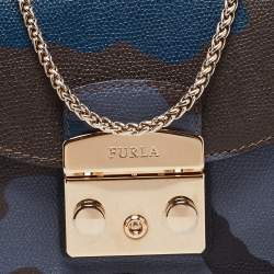 مملوكة مسبقًا حقيبة كروس فورلا ميتروبوليس جلد مطبوع مموه متعدد الألوان بسلسلة صغيرة