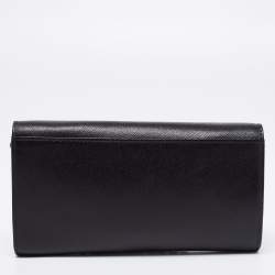 Pre Owned Furla Black Leather Wallet On Chain