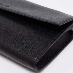 Pre Owned Furla Black Leather Wallet On Chain