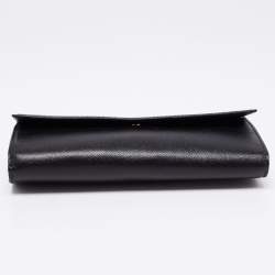 Pre Owned Furla Black Leather Wallet On Chain