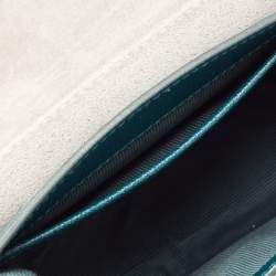 Pre Owned حقيبة كتف فورلا ميتروبوليس جلد أزرق مخضر بسلسلة صغيرة