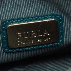 Pre Owned حقيبة كتف فورلا ميتروبوليس جلد أزرق مخضر بسلسلة صغيرة