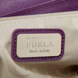 Pre Owned Furla Purple Leather Julia Chain Shoulder Bag