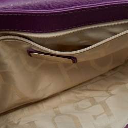Pre Owned Furla Purple Leather Julia Chain Shoulder Bag