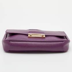 Pre Owned Furla Purple Leather Julia Chain Shoulder Bag