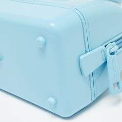 Pre Owned Furla Light Blue Rubber Mini M Candy Boston Bag