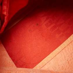 Pre Owned Furla Orange Croc Embossed Leather Divide It Tote