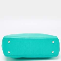 Pre Owned Furla Aqua Green Leather Linda Tote