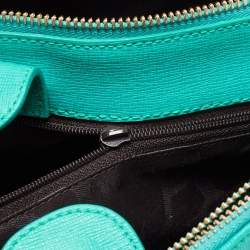 Pre Owned Furla Aqua Green Leather Linda Tote