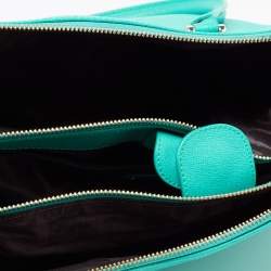 Pre Owned Furla Aqua Green Leather Linda Tote