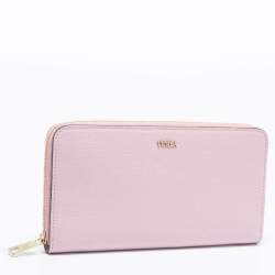 Furla Lilac Leather Zip Around Wallet