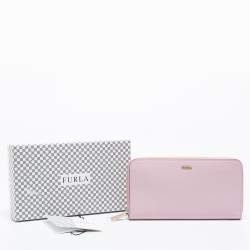 Furla Lilac Leather Zip Around Wallet
