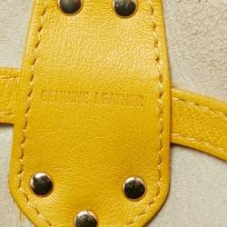 Pre Owned Furla Mustard Leather Drawstring Tote