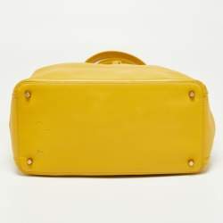 Pre Owned Furla Mustard Leather Drawstring Tote