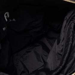 مملوكة مسبقًا Furla Black Quilted Padded Nylon and Leather Zip Top Tote