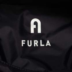 مملوكة مسبقًا Furla Black Quilted Padded Nylon and Leather Zip Top Tote