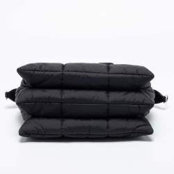 مملوكة مسبقًا Furla Black Quilted Padded Nylon and Leather Zip Top Tote