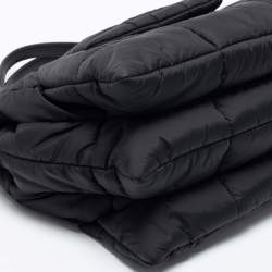 مملوكة مسبقًا Furla Black Quilted Padded Nylon and Leather Zip Top Tote