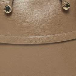 Pre Owned حقيبة ساتشل فورلا بيبر دوم جلد بيج داكن