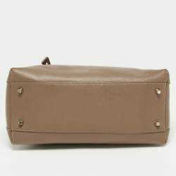 Pre Owned حقيبة ساتشل فورلا بيبر دوم جلد بيج داكن