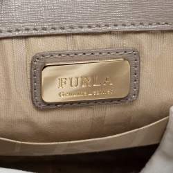Pre Owned Furla Grey Leather Julia Top Handle Bag