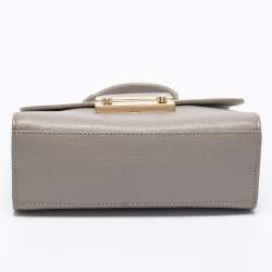 Pre Owned Furla Grey Leather Julia Top Handle Bag