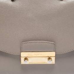Pre Owned Furla Grey Leather Julia Top Handle Bag