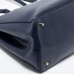 Pre Owned Furla Blue Leather Linda Tote