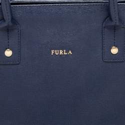 Pre Owned Furla Blue Leather Linda Tote