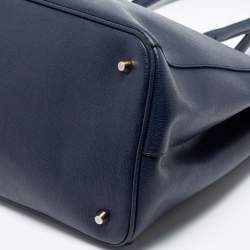 Pre Owned Furla Blue Leather Linda Tote