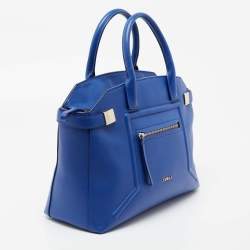 Furla Blue Leather Alice Satchel