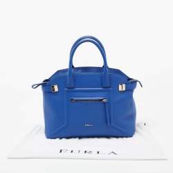 Furla Blue Leather Alice Satchel