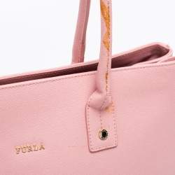 Pre Owned Furla Pink Leather Linda Tote