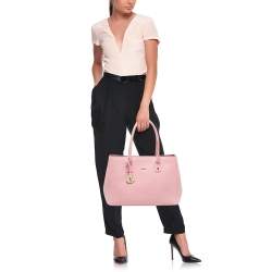 Pre Owned Furla Pink Leather Linda Tote