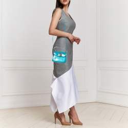 Furla Blue Glossy Rubber Mini Candy Top Handle Bag