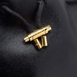 Pre Owned Furla Black Leather Drawstring Bucket Bag