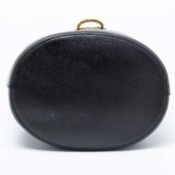 Pre Owned Furla Black Leather Drawstring Bucket Bag