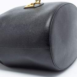 Pre Owned Furla Black Leather Drawstring Bucket Bag