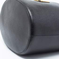 Pre Owned Furla Black Leather Drawstring Bucket Bag