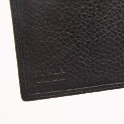 Pre Owned Furla Black Leather Trifold Wallet