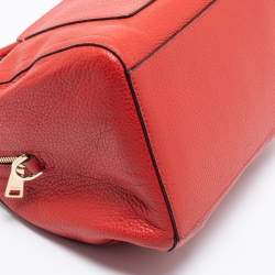 Pre Owned Furla Red Leather Alba S Satchel Bag