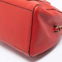 Pre Owned Furla Red Leather Alba S Satchel Bag