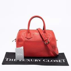 Pre Owned Furla Red Leather Alba S Satchel Bag