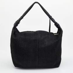 Furla Black Python Embossed Leather Hobo