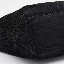 Furla Black Python Embossed Leather Hobo