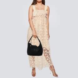 Furla Black Python Embossed Leather Hobo