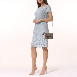 Pre Owned Furla Brown Leather Mini Metropolis Chain Crossbody Bag