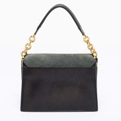 Pre Owned Furla Multicolor Suede and Leather Small Diva Top Handle Bag